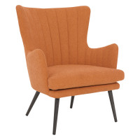 OSP Home Furnishings JEN-919 Jenson Accent Chair with Orange Fabric and Grey Legs